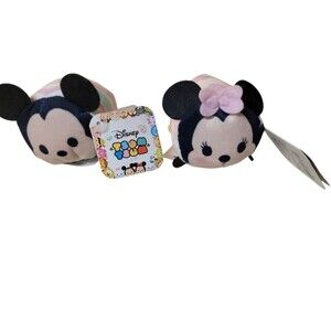 NWT Disney Tsum Tsum Easter 2024 pastel Mickey and Minnie Set Stuffed Animals